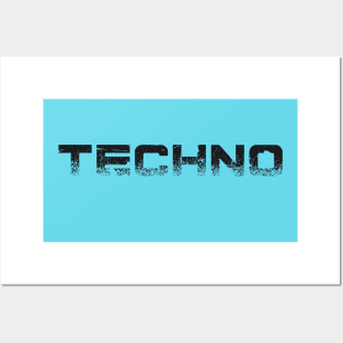 Techno #3 (Black Font) Posters and Art